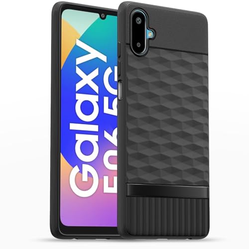 Image of Pikkme Back Cover for Samsung Galaxy F06 5G / Samsung Galaxy M06 5G Camera Protection 3D Hexa Cube Design Silicone Protective Bumper Case (Black)