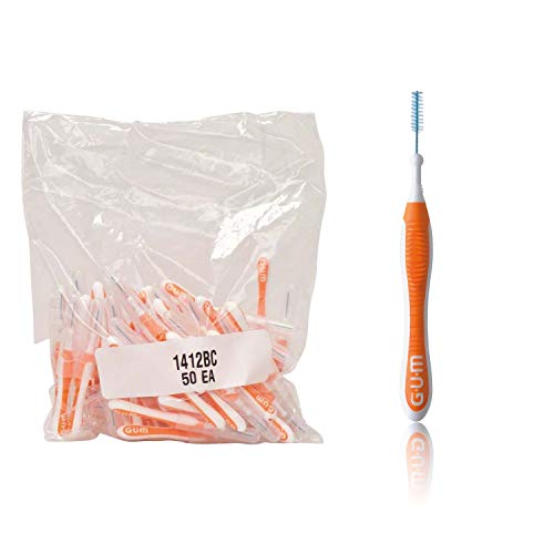 GUM TRAV-LER Lot de 50 brossettes interdentaires - Sachet ISO 2 - Orange - 0,9 mm