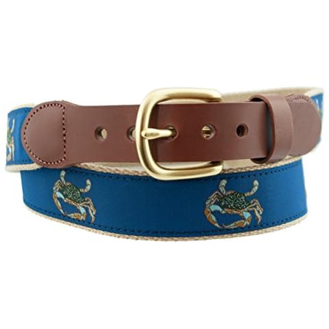Leather Man Ltd Blue Crab Belt(32 (fits size 30 pant)) Cover