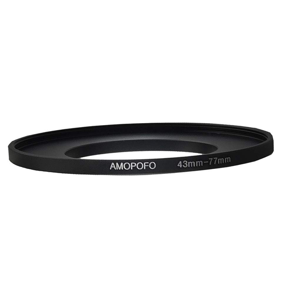 Bague de filtre en métal 43 mm à 77 mm pour appareil photo - 43-77 mm - Bague d'objectif d'appareil photo avec filetage de filtre 43 mm sur bague de filtre 77 mm.