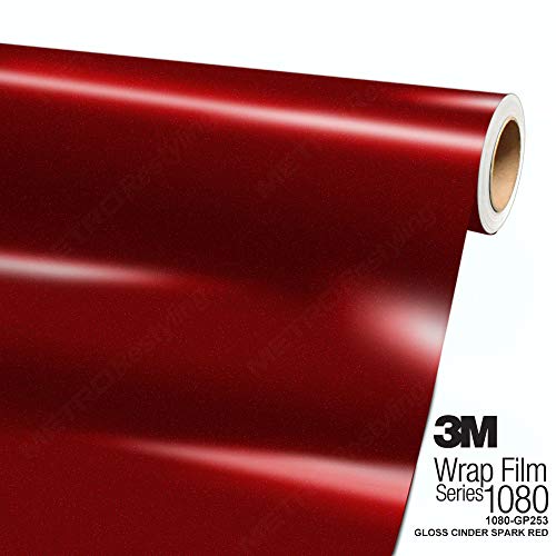3M 1080 GP253 Gloss Cinder Spark RED 3in x 5in (Sample Size) Car Wrap Vinyl Film