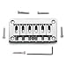 MAXCHEER 78mm Fixed Hardtail Bridge for 6 String Fender Strat Tele Electric Guitar (Chrome)