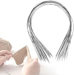Circular Knitting Needles Set 12 Pack, Stainless Steel Knitting Needles 12 Sizes Crochet Needles for Knitting short circular knitting needles for Hats, Socks, Baby Booties (1.75mm-7mm) (Stainless steel silver, 16 Inch)