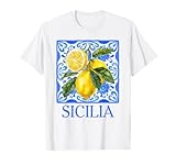 Sicilia Lemon Blue Tile Mosaic Tee