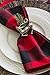 DII Buffalo Check Collection, Classic Farmhouse Cloth Napkin Set, 20x20, Red & Black, 6 Piece