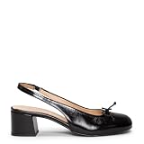 miMaO Zapatos de Piel Horma Ancha Destalonados Negro, EU 38