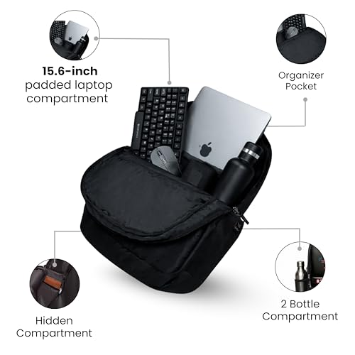 Image of Goldfinch Laptop Backpack Bag for Men & Women | 25L Water Resistant with Hidden Pockets 2 Main Compartments, Front Chain Pocket, Multi Organizer for School, Office, Travel