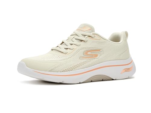 Skechers Women's Go Walk Arch Fit 2.0 Cassy Sneaker, Natural/Peach...