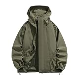 ZUOYIMEI Langarm Jacke Herren Bergsteigen Camping Climbing Outdoorjacke Jugend Persönlichkeit Trend Hoodiejacke Casual Gutaussehend Mode Sportjacke I-Army Green M