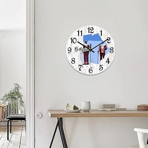 Reloj de mapa de Botswana elegante y moderno en formato redondo de 15 pulgadas 8