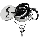 Set di 5 gioielli vintage Music Star, collana M.J e braccialetto firmato