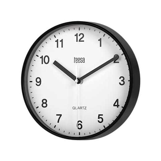 Teesa Orologio da parete analogico universale 20 cm TSA0038B Nero