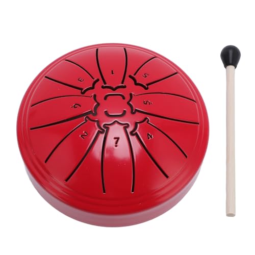 Tambor Mini de Lengüeta de Acero 8 Notas 4 Pulgadas Rojo miniatura 2