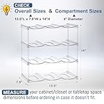 LARGER Compartment - Stackable Water Bottle Organizer Holder - for Stanley & Others' Large Tumbler - Clear Wine Rack, Cup Bottle Holder for Cabinet Home Countertop Fridge Pantry Shelf, 4 Tier Hold 12 - Image 5