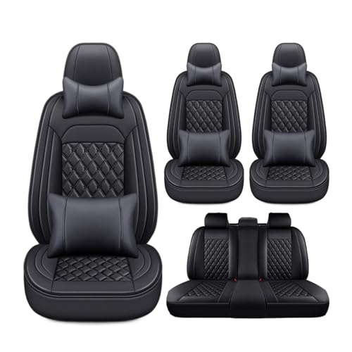 に適用三菱 RVR 3代目 GA3W/GA4W型 2017年〜 車用シートカバー 通気性素材 フルカバータイプ 人体工学設計 長時間運転 乗車の腰肩痛緩和 車両オリジナル形状に密着 ズレ防止 背面大容量収納ポケット 簡単取り付け(黒,枕付き)