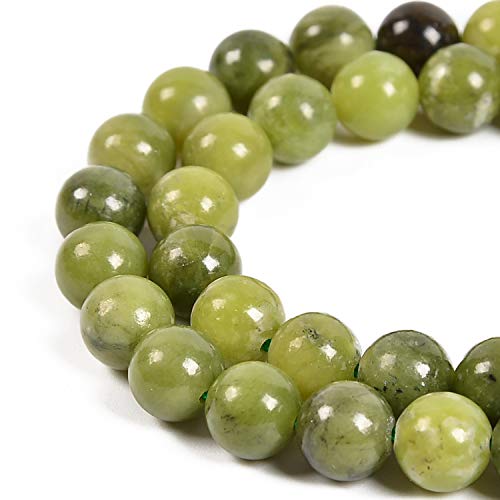 90pcs 4mm Natural Canadian Jade Gemstone Round Spacer Loose Stone Beads for Jewelry Making 15.5" 1 Strand (Canadian Jade, 4mm 90Beads)