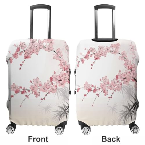Cherry Blossoms Tree Zen Travel Luggage Cover Elastic Washable Suitcase Cover Dustproof Anti-Scratch Suitcase Protector Fits 19-32 Inch Luggage, L3
