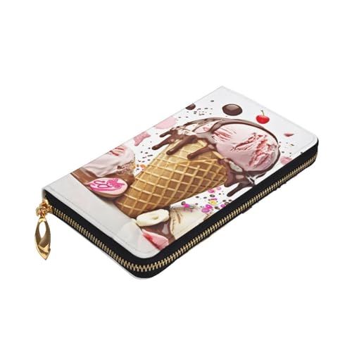 Ice Cream Wallet For Women Men Clutch Rfid Blocking Leather Wallets Large Capacity Purse Credit Card Holder Money Case With Zipper Phone Holder Long Travel Purse3