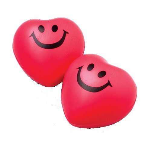 U.S. Toy Red Heart Smile Face Foam Relax Balls (1 Dozen)