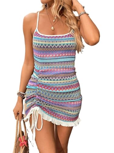 Robe camisole en tricot avec dos nu croisé et col carré élégant