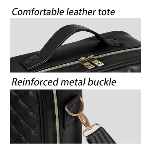 Trousse de maquillage de voyage avec miroir LED réglable et compartiments - 6
