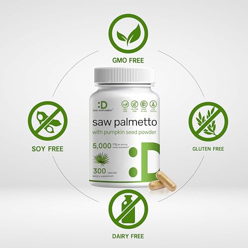 image for DEAL SUPPLEMENT Saw Palmetto Supplement 5000 mg with Pumpkin Seed, 300