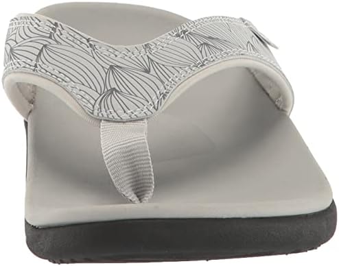 Spenco Women's Yumi Wave Flip-Flop, Grey, 8 Wide | Image 1