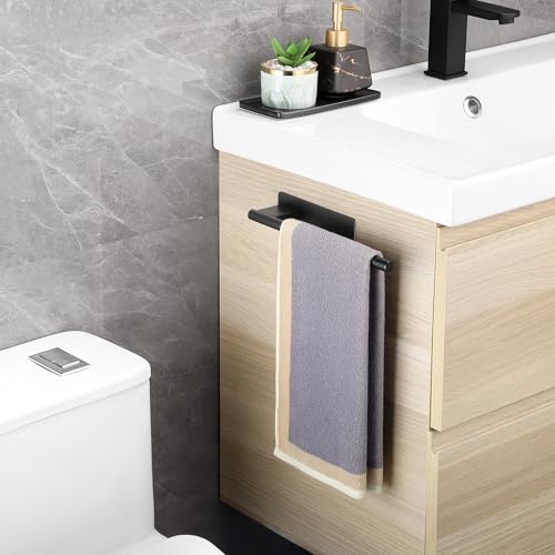 Miniatura 4 de Toalleros de Baño sin Taladro,Toallero Adhesivo Mate Acero Inoxidable Accesorios sin Taladro para Baño y Cocina 28CM,Negro