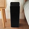 Cand 14 L Small Plastic Trash Can, 3.2 Gallon Slim Swing Lid Garbage Bins (Black)