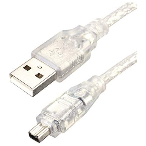 Firewire to USB Adapter IEEE 1394 4 Pin to USB Converter Cable Male to Male Firewire Cable Compatible with DV Digital Cameras Video Cameras for Viewing on Laptop/Computer (1M, No Capture Function) Cover