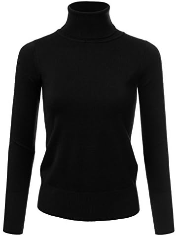 Ninexis Suéter de manga larga con cuello de tortuga para mujer talla plus