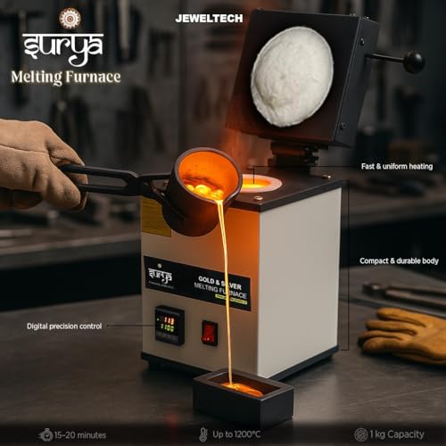 Image of Surya Melting Machine Furnace - 1Kg Capacity with MCB for Gold, Silver, Copper, Brass & Other Metals | Jewellery Making & Refining Equipment By Jeweltech