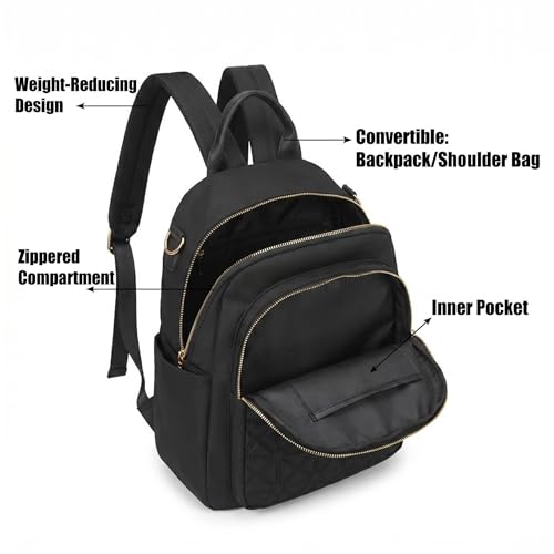 Mochila pequeña de nylon para mujer, ligera y casual miniatura 7