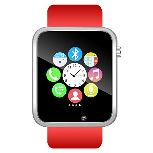 Padgene Bluetooth Smart Watch GSM Phone Watch with Camera for Samsung Nexus HTC Sony and Other Android Smartphones, (Red2)