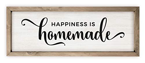 Wandschild mit Aufschrift "Happiness Is Homemade", Holz, rustikaler Stil, 15,2 x 45,7 cm Cover