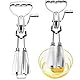 Handmixer Ohne Strom, Handrührgerät aus Edelstahl, Handkurbel-Ei-Schläger, Doppelkopf Handmixer mit Kurbel, Rührgerät Halbautomatischer Schneebesen für Eischnee, tragbares Küchen-Kochwerkzeug