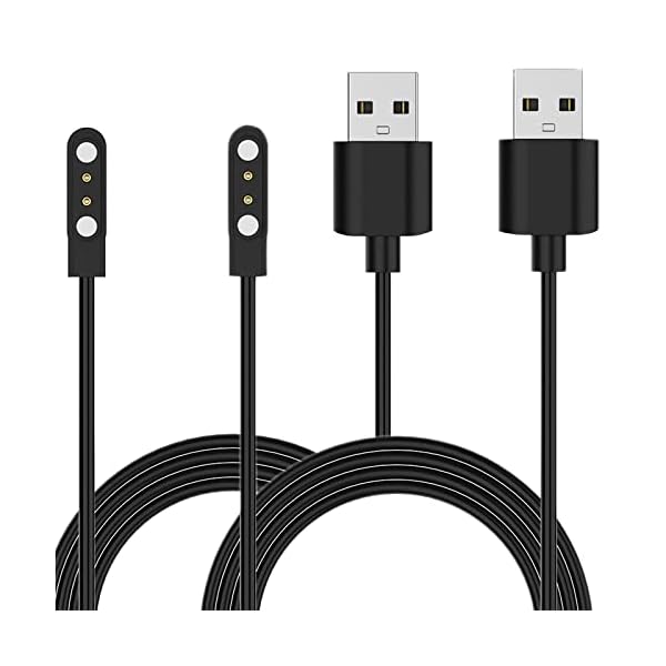Smartwatch Charger for EIGIIS Smart Watch I32 Magnetic USB Charging Cable 22 Inch Long 2 Pack Black