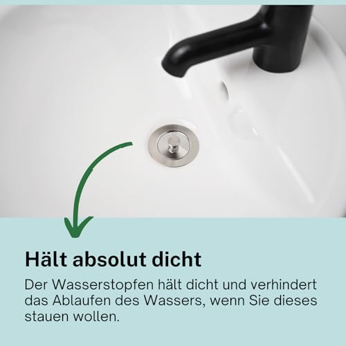 Waschbecken Stöpsel passend als Ersatzteil für IKEA TVÄLLEN BJÖRKAN Waschbeckenstöpsel Bad Abflussstopfen (1 Stück)