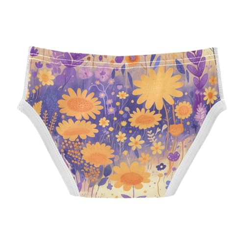 KLL Vintage Embroidery Honey Bee with Wild Flowers Toddler Boy Soft Underwear Briefs Breathable Undies2