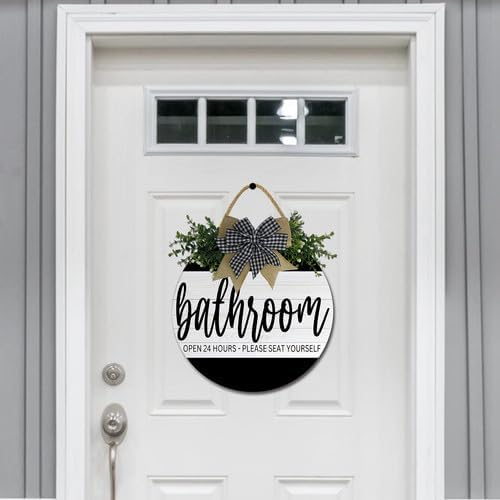 Bathroom Open 24 Hours Sign - Modern Farmhouse Decor