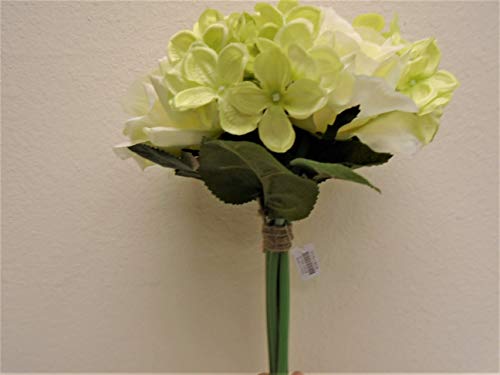 Cream Green Rose Hydrangea Hand Tied Bouquet Artificial Silk Flower 7158Crgn #TOP1