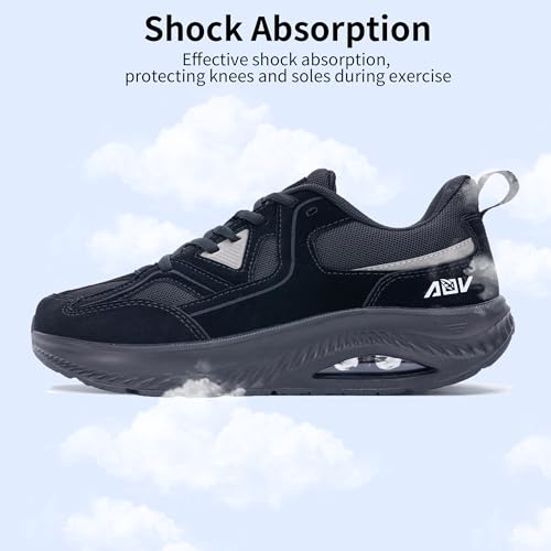 Image of Womens Wide Toe Box Walking Shoes with Arch Support Plantar Fasciitis Tennis Sneakers Orthotic Shoes for Pain Relief
