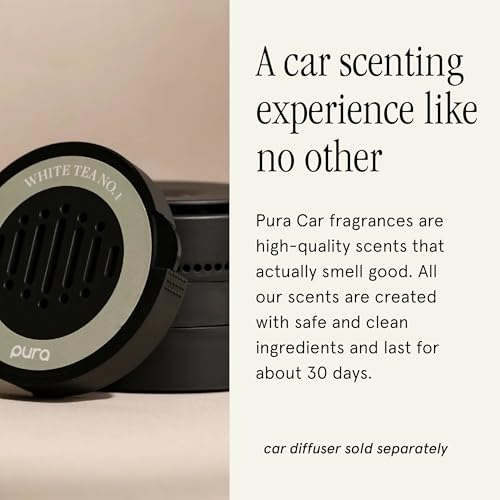 Image of Pura Car Scent Refill, White Tea No. 1 | Fragrance for Pura Car Diffuser, Clean and Safe Luxury Diffuser Scent, Long-Lasting Fragrance for 30 Days of Aroma