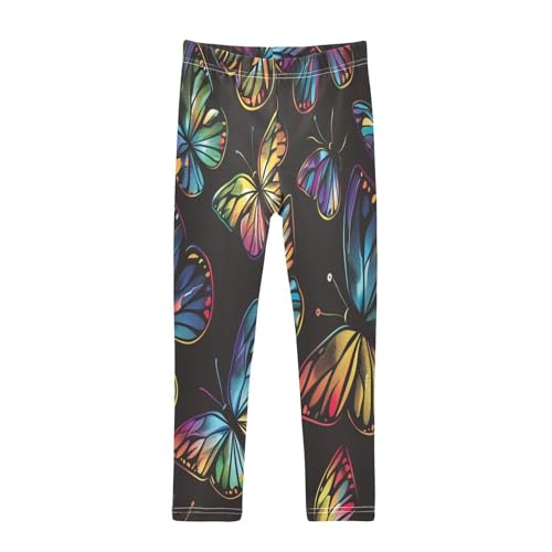 Toddler Girls Leggings Printed Yoga Pants Leggings Blue Yellow Butterfly for Kids