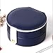 Hdurj Boite à Bijoux,Coffret à Bijoux avec 2 Niveaux,Petit Coffret à Bijoux Femmes Filles Voyage Organisateur de Bijoux,pour Bagues, Boucles,d'oreilles,Colliers,Bracelets(10.5x10.5x5.5CM, Bleu marine)