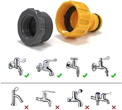 HOMOZE Hose Connector Plastic Garden Hose Fitting Set, 1x Hose End connector,1x Waterstop Connector,1x Two-in-one Adapter(4/3,1/2 Fittings) for Garden Hose & Faucet Connections.
