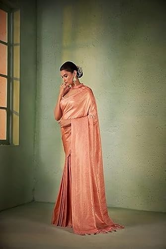 Vardha pink kanjivaram silk saree in art silk – image 5