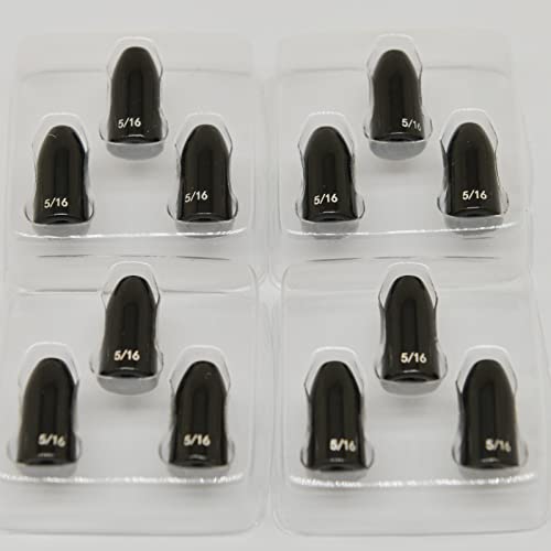 Alichino Flat Shiny Black Tungsten Worm weightsfor bass, Tungsten Bullet Sinker, Tungsten Fishing Weights (5/16oz, 12pcs)