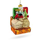 Landmarks of Rome, Italy Glass Christmas Ornament
