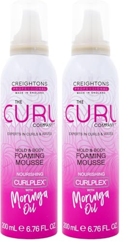 Image of The Curl Company Hold and Body Foaming Mousse (200 ml) - Defines Curls and Waves, Eliminates Frizz and Smoothes Unruly Flyways; Professionally Formulated with Curplex and Nourishing Moringa Oil